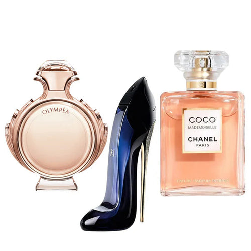 (COMPRA 1 LLEVA 3) - PACO RABANNE OLYMPÉA, GOOD GIRL CAROLINA HERRERA, COCO MADEMOISELLE DE CHANEL - 100ML