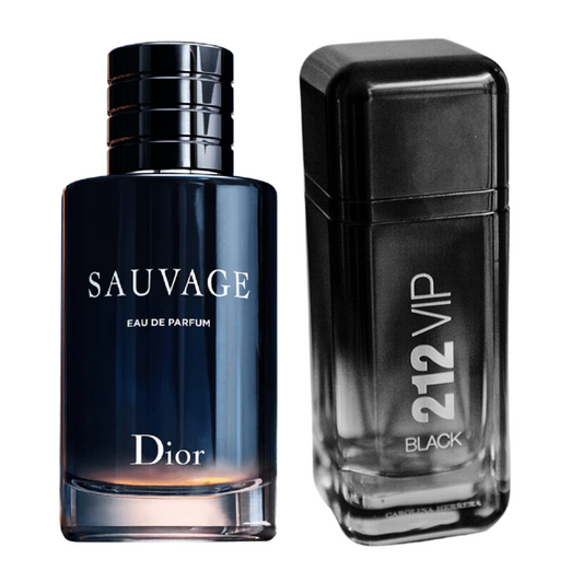 LUXE PARFUM MEN 212 VIP BLACK + DIOR SAUVAGE (50% OFF)